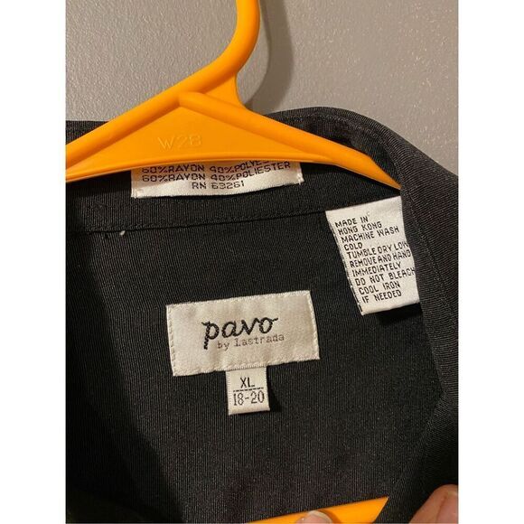 Pavo By Lastrada Black Button Down Long Sleeve Collard Shirt Size XL - Picture 4 of 5